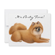 Pomeranian Dog Invitation by twopurringcats Pomeranian Dog Invitation