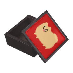 Pomeranian Dog with Red Background (Customizable) planetjillgiftbox