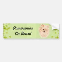Pomeranian - Green Leaf Design Bumper Stickers