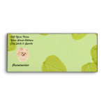 Pomeranian - Green Leaf Design Envelopes