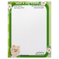 Pomeranian - Green Leaf Design Personalized Letterhead