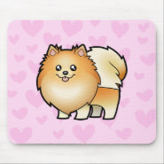 Dog mousepad - cute & pink Pomeranian Love Mouse Pad