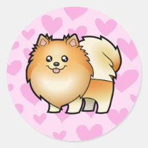 Pomeranian Love Round Sticker