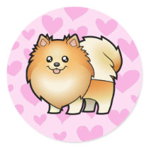 Pomeranian Love Round Sticker