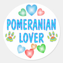 POMERANIAN LOVER ROUND STICKERS
