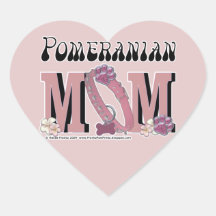 Pomeranian MOM Heart Stickers