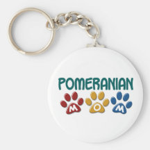 POMERANIAN Mom Paw Print 1 Keychain