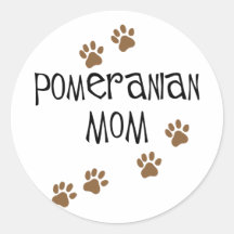 Pomeranian Mom Round Sticker