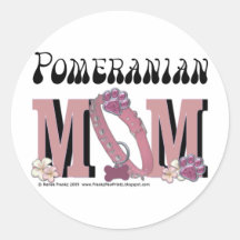 Pomeranian MOM Round Sticker