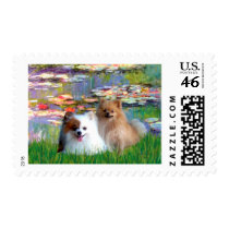 Pomeranian Pair 2 - Lilies 2 Stamps