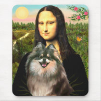 Pomeranian (parti) - Mona Lisa mousepads