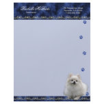 Pomeranian Pawprint Veterinarian Letterhead Blue
