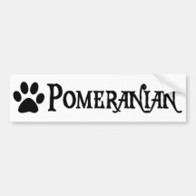Pomeranian (pirate style w/ pawprint) bumper sticker
