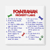 POMERANIAN Property Laws 2 Fridge Magnets