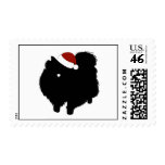 Pomeranian Santa Hat postage