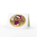 Pomeranian Santa Xmas Card