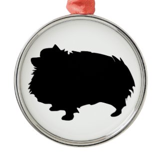 Pomeranian Silhouette Christmas Ornament