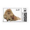 Pomeranian_sitting, Smile! postage by Grammarcop1 Pomeranian_sitting, Smile! postage