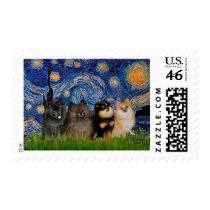 Pomeranians (four) - Starry Night Stamps