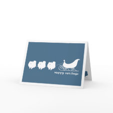 Pomeranians Pulling Santa's Sleigh card