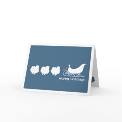 Pomeranians Pulling Santa's Sleigh card