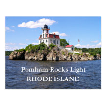 Pomham Rocks Light, Rhode Island Postcard