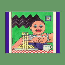 PoMoGirl Dining Postcard postcards