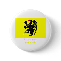 Pomorskie - Pomerania flag with name Pinback Buttons
