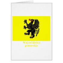 Pomorskie - Pomerania flag with name Greeting Cards