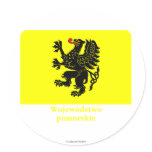 Pomorskie - Pomerania flag with name Sticker