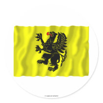 Pomorskie - Pomerania waving flag Round Stickers