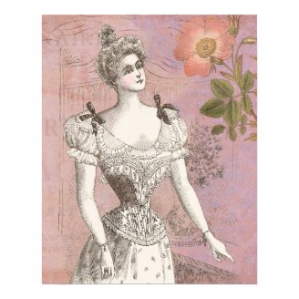 Pompadour Corset Vintage Shabby Poster