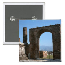 Pompeii, archaeological site pinback buttons