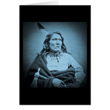 Ponca Chief Yankton  Dakota Territory Cyan Greeting Card