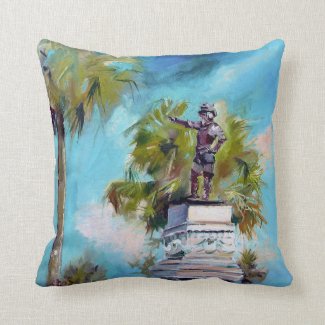 Ponce De Leon St Augustine Florida Oil Painting Pillow