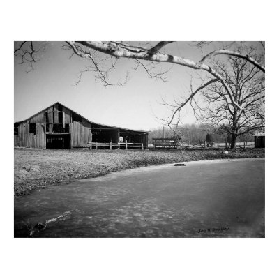Pond and Barn, Warren County Tennessee Poster by bhbphotos
