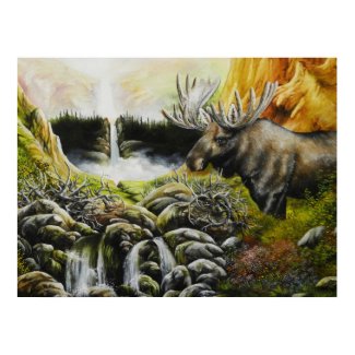 Pond for a Moose ~ Print of Moose Painting print
