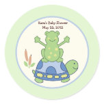 Pond Friends Birthday Baby Shower Favor Sticker
