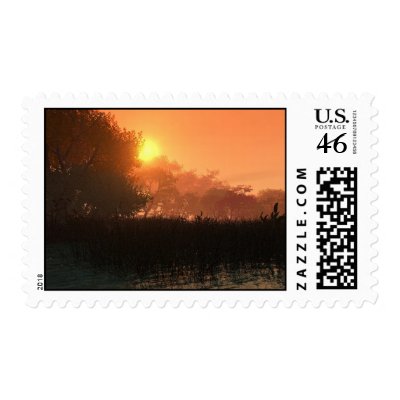  Pond in autumn Postage Stamp by REDINARD