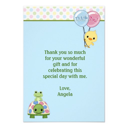 Pond Pals Duck Thank You Note 3.5"x5" (FLAT) Personalized Invitations