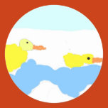pond, ducks, pencil, drawing, painting, little,