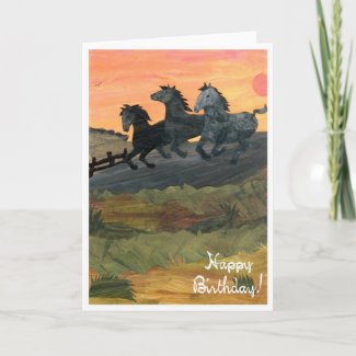 'Ponies' Birthday Card card