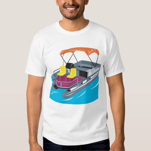 Pontoon Boat Retro TShirt Zazzle