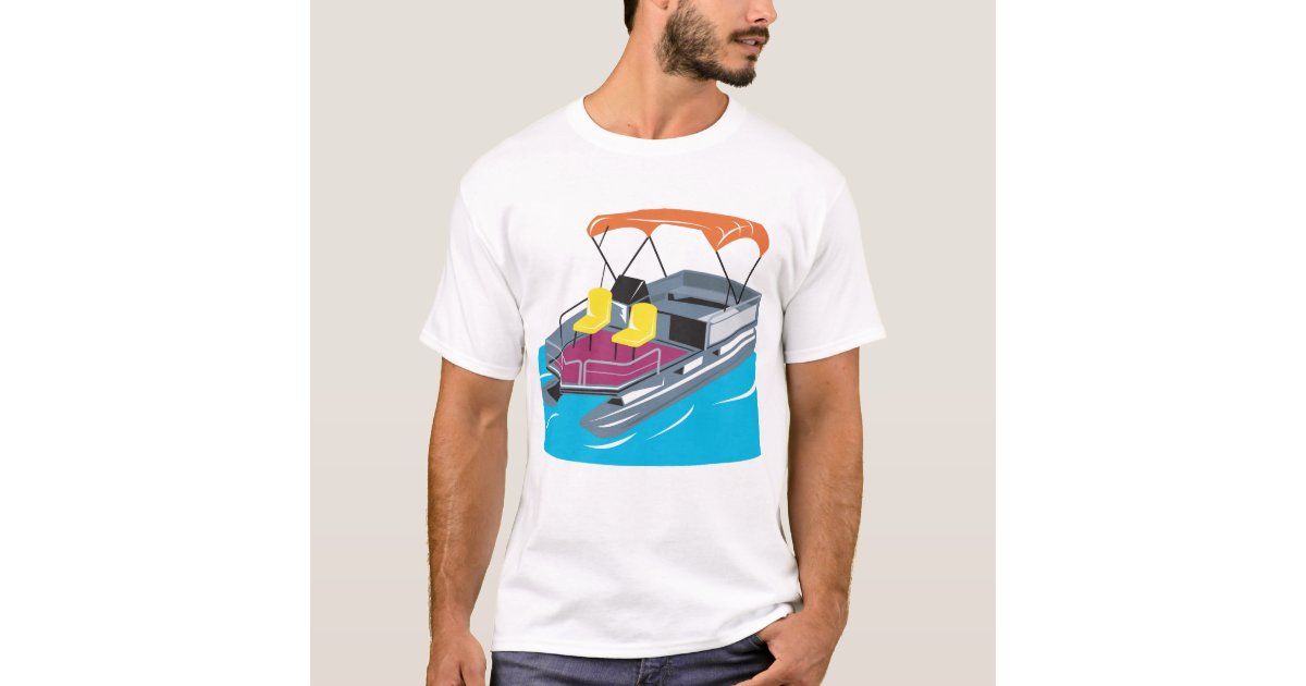 Pontoon Boat Retro TShirt Zazzle