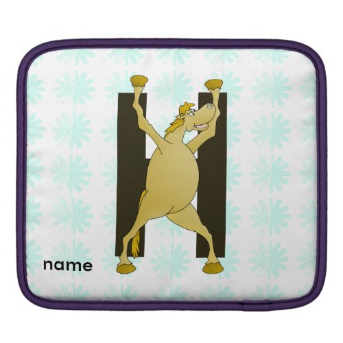 Pony Alphabet Monogram H Sleeves For iPads