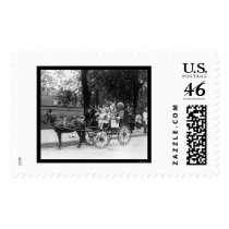 Pony Cart Girl and Dogs 1921 postage by lc_vintagephotos Pony Cart Girl and Dogs 1921 postage