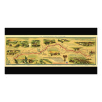Pony Express Map by William Henry Jackson 1861 Photo Card Template