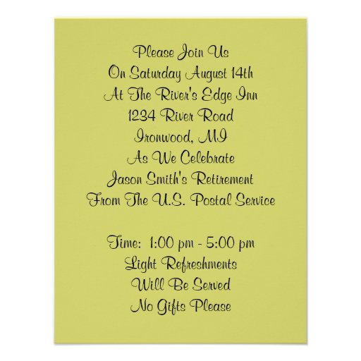 Pony Express Postal Service Retirement Invitation
