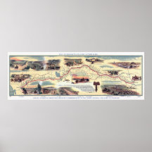 Pony Express Route Map Print