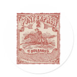 Pony Express Vintage Stamp Sticker